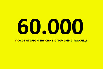 60000 посетителей на сайт в течение месяца