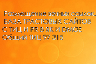 30 ссылок на ваш сайт с ТИЦ от 1600. Общий тИЦ - 97 315