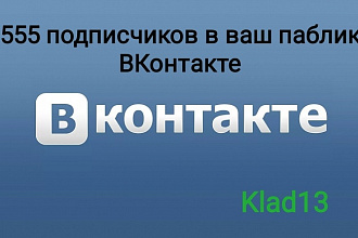 555 подписчиков ВКонтакте в ваш паблик