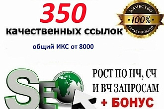 350 вечных качественных ссылок на ваш сайт, общий ИКС от 8000