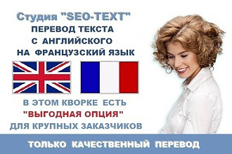 Перевод текста с английского на французский язык