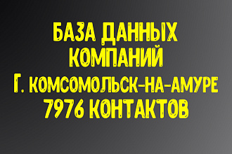 База данных компаний г. Комсомольск-на-Амуре Актуальность январь 2021