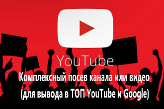 Комплексный посев канала или видео для вывода в ТОП YouTube и Google