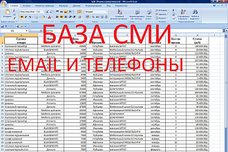 База СМИ, корреспонденты, журналисты и редакторы. Email и телефоны