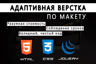 Валидная и адаптивная вёрстка сайтов на HTML5, CSS3 и jQuery по БЭМ