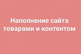 Наполню сайт товарами и контентом