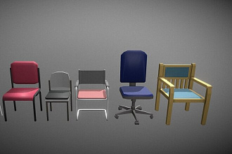 Создам Low-poly интерьер, овощей и фруктов