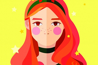 Нарисую портрет во Flat design