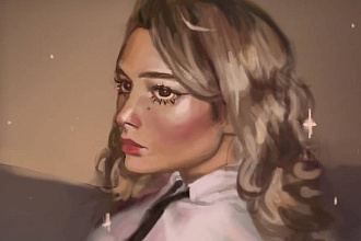 Нарисую портрет с простым фоном