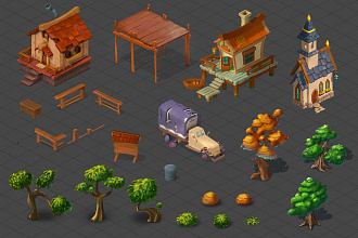 Нарисую для вас 2d, 2.5d объекты для игры