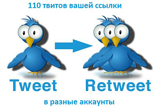 110 твитов Вашей ссылки в живые аккаунты