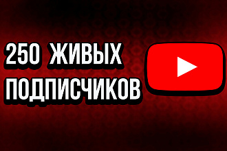 250 качественных подписчиков YouTube