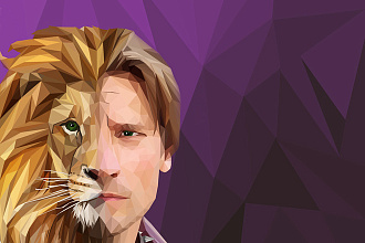 Полигональный портрет, аватарка Low Poly, Lowpoly art, Pop art
