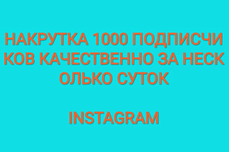 1000 новых подписчиков в Инстаграм качественно