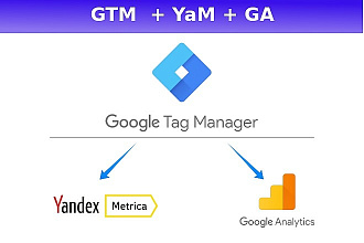 Установлю связку из GTM и двух счетчиков Я. Метрика и Google Analytics