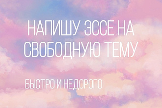 Напишу эссе на свободную тему . Быстро и не дорого