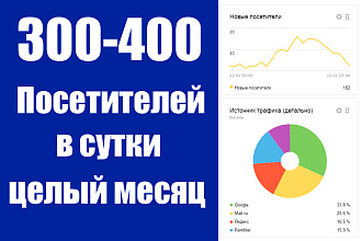 300 - 400 посетителей на сайт ежедневно в течение 30 дней