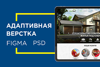 Адаптивная верстка макета FIGMA, PSD