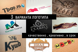 Разработаю три варианта логотипа. Качественно, креативно, в срок