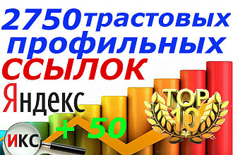 Размещение 2750 качественных профильных вечных ссылок. Рост ИКС до +50