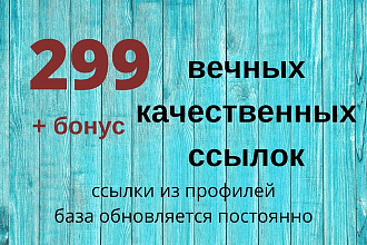 Размещение 299 вечных трастовых ссылок для продвижения вашего сайта