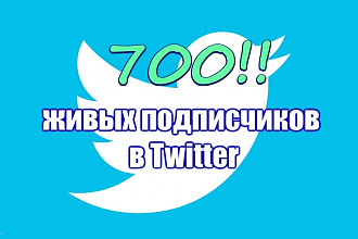 700 живых подписчиков в Twitter