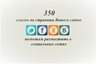 350 ссылок на страницы Вашего сайта поможем разместить в соц. сетях