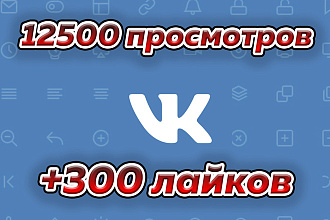 12500 просмотров +300 лайков на ваш пост Вконтакте