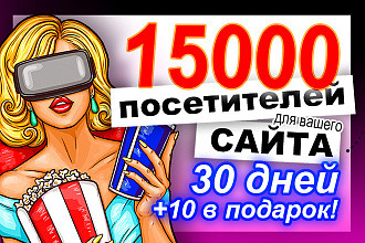 15000 уникальных посетителей рекламного трафика