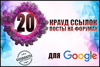 20 крауд ссылок посты на форумах в новых темах для Google