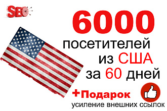 Прогрессивное продвижение сайта в ТОП поиска. 6000 посетителей из США