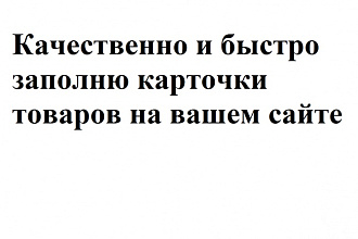 Качественно и быстро заполню карточки товаров на вашем сайте