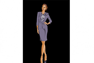Fashion Vector Portrait в полный рост по Вашей фотографии