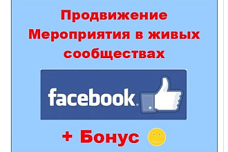 Facebook продвижение мероприятия - Публикация в группах с подписчиками