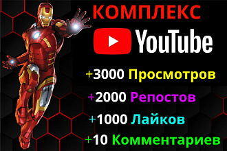 Комплекс раскрутки видео на Ютубе, для развития канала. Вывод в ТОП