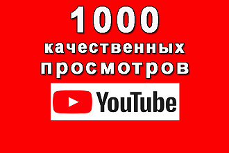 Ютуб 1000 качественных просмотров на Ваше видео+бонус