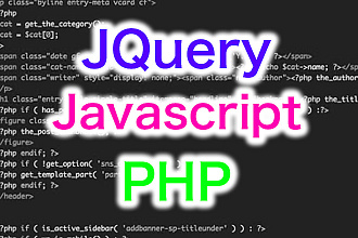 Написание и доработка php скриптов, JS, jQuery