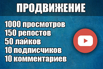 Продвижение на YouTube. Просмотры, подписчики, лайки, комментарии