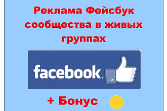Реклама сообщества Фейсбук - Ваша информация в солидных живых группах