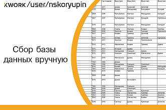 Сбор базы данных вручную
