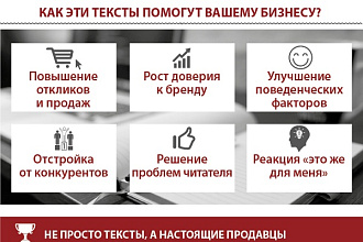 Напишу высококонверсионный профессиональный текст для лендинга