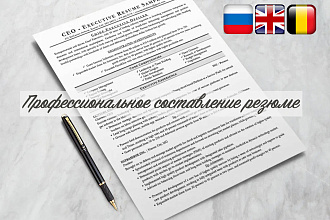 Профессиональное составление резюме на английском,русском,датском