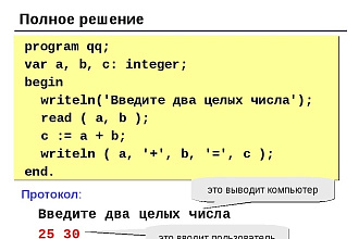 Обучение написанию 1 программы на языке Паскаль