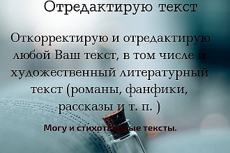 Качественно отредактирую текст,рассказ,фанфик
