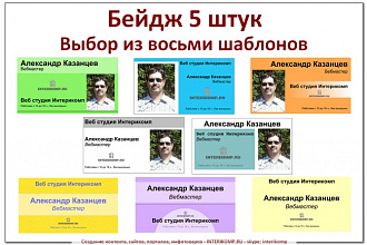 Изготовление бейджей 5 штук