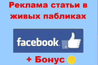Реклама статьи в Фейсбук - Размещение промо публикаций в группах