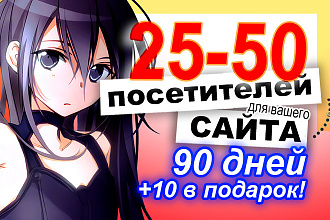 25-50 посетителей в день в течение 90 дней от трастовой рекламной сети