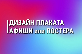 Сделаю дизайн плаката, афиши или постера