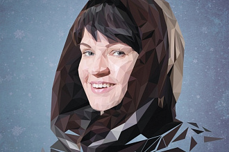 Векторный портрет Low Poly по фотографии