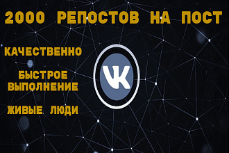 Вконтакте 2000 репостов записи на стену